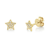 Shy Creation Diamond Star Stud Earrings 0.07 CT-Shy Creation Diamond Star Stud Earrings in 14 karat yellow gold with pave diamonds totaling 0.07 carat.