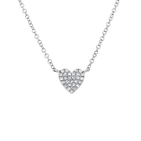 Shy Creation Diamond Heart Necklace 0.90 CT-Shy Creation Diamond Heart Necklace in 14 karat white gold with diamonds totaling 0.09 carats.