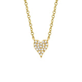 Shy Creation Diamond Heart Necklace 0.05 CT-Shy Creation Diamond Heart Necklace in 14 karat yellow gold with diamonds totaling 0.05 carats.