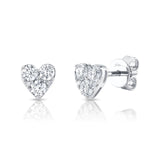 Shy Creation Diamond Heart Stud Earrings 0.51 CT-Shy Creation Diamond Heart Stud Earrings in 14 karat white gold with diamonds totaling 0.51 carats.