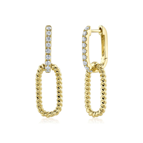 Shy Creation Diamond Earrings 0.34 CT-Shy Creation Diamond Earrings in 14 karat yellow gold with diamonds totaling 0.34 carats.