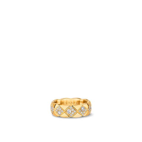 CHANEL Coco Crush Ring-CHANEL Coco Crush Ring in 18 karat yellow gold with diamonds totaling 0.85 carat weight.