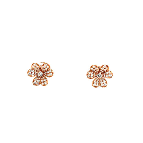 Clover Diamond Stud Earrings-Clover Diamond Stud Earrings - DETIJ01688