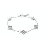 Clover White Gold Bracelet-Clover White Gold Bracelet - 8BKEY02883