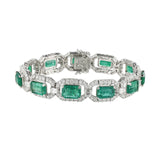 Emerald and Diamond Bracelet-Emerald and Diamond Bracelet - EBNEL00064