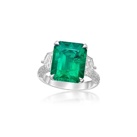 Emerald Diamond Ring-Emerald Diamond Ring - ERKHN00216