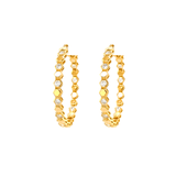 Honeycomb Diamond Hoop Earrings-Honeycomb Diamond Hoop Earrings - DENKA04649