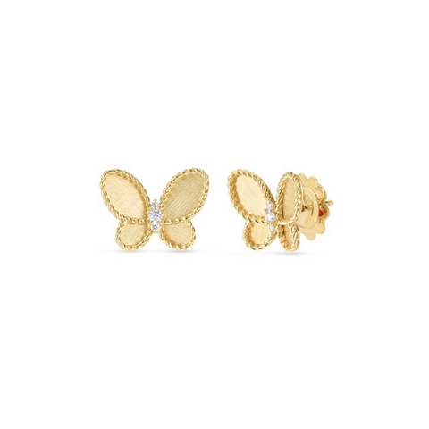 Roberto Coin Jasmine Diamond & Satin Finish Butterfly Stud Earrings-Roberto Coin Jasmine Diamond & Satin Finish Butterfly Stud Earrings - 7773723AJERX