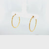 Medium Gold Hoop Earrings with Diamond Cut 8EKEY02730