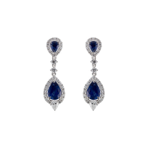 Sapphire Diamond Earrings-Sapphire Diamond Earrings - SENEL00281