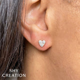 Shy Creation Diamond Heart Stud Earrings 0.51 CT-Shy Creation Diamond Heart Stud Earrings 0.51 CT - SC55022919