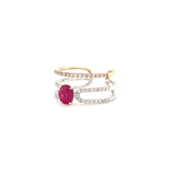 3-Row Ruby Diamond Ring-3-Row Ruby Diamond Ring - RREDW00463