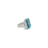 Aquamarine Diamond Ring-Aquamarine Diamond Ring -