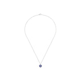 De Beers Enchanted Lotus Lapis Lazuli Necklace-De Beers Enchanted Lotus Pendant in White Gold and Lapis Lazuli -