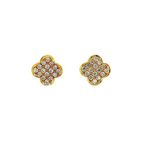 Diamond Clover Earrings-Diamond Clover Earrings -