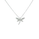 Diamond Dragon Fly Pendant and Chain-Diamond Dragon Fly Pendant and Chain - DNUJD00588