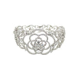 Diamond Flower Cuff Bangle-Diamond Flower Cuff Bangle -