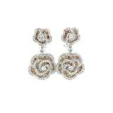 Diamond Flower Earrings-Diamond Flower Earrings -