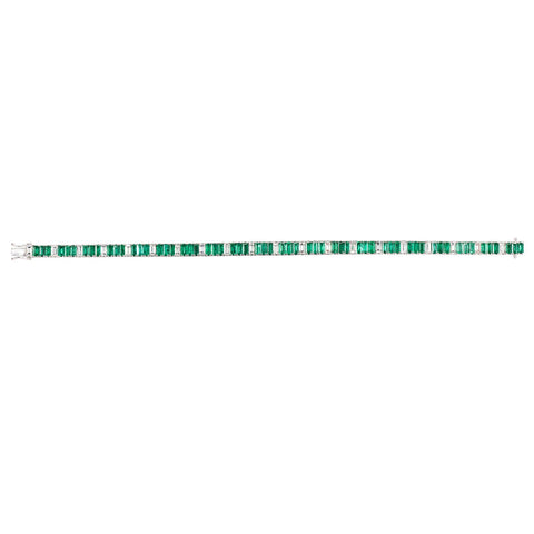 Emerald and Diamond Bracelet-Emerald and Diamond Bracelet - EBNEL00046