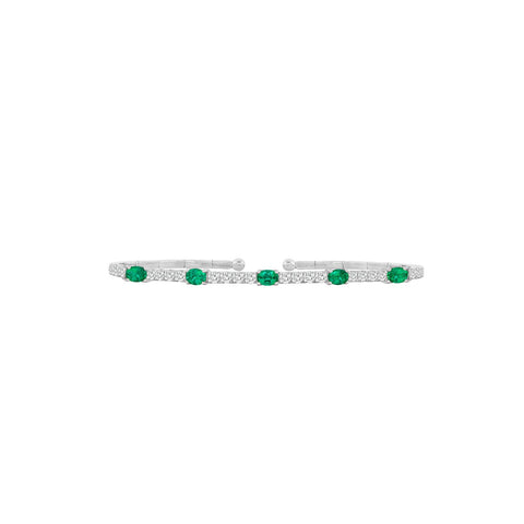 Emerald Diamond Bangle-Emerald Diamond Bangle - BN6225-EM