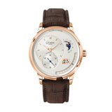 Glashütte Original PanoMaticCalendar-Glashütte Original PanoMaticCalendar - 1-92-09-02-05-62 - Glashütte Original PanoMaticCalendar in a 42mm rose gold case with silver opaline dial on black leather strap, featuring small seconds, month & date display, moon phase, and automatic movement with 100 hours power reserve.