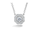 Hearts On Fire Lorelei Diamond Halo Pendant-Hearts On Fire Lorelei Diamond Halo Pendant -