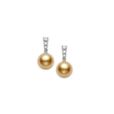 Mikimoto Golden South Sea Cultured Pearl Earrings-Mikimoto Golden South Sea Cultured Pearl Earrings -