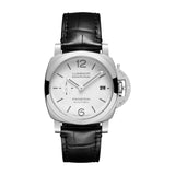 Panerai Luminor Quaranta - 40mm-Panerai Luminor Quaranta - 40mm - PAM01271 -Panerai Luminor Quaranta in 40mm stainless steel case with white dial on leather strap, featuring small seconds, date display and automatic movement with up to 3 days power reserve.