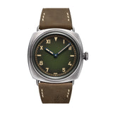 Panerai Radiomir California Dial-Panerai Radiomir California in a 45mm brunito e-steel case with green dial on leather strap, featuring a mechanical hand-wound movement with up to 8 days of power reserve.