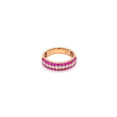 Pink Sapphire Diamond Band-Pink Sapphire Diamond Band -