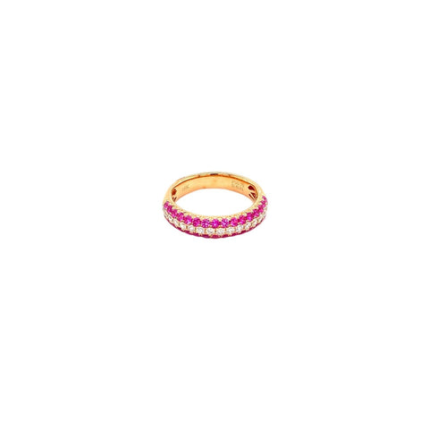 Pink Sapphire Diamond Band-Pink Sapphire Diamond Band -