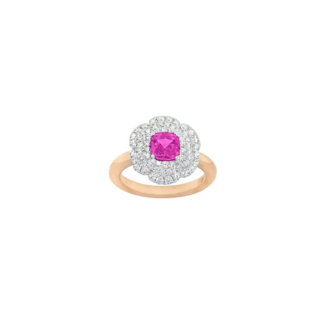 Pink Sapphire Diamond Ring-Pink Sapphire Diamond Ring -