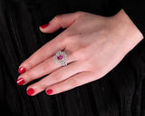 Pink Sapphire Diamond Ring-Pink Sapphire Diamond Ring -