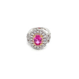 Pink Sapphire Diamond Ring-Pink Sapphire Diamond Ring -