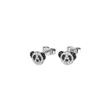 Qeelin Bo Bo Petite Bo Bo Ear Studs-Qeelin Bo Bo Petite Bo Bo Ear Studs - Bo Bo stud earrings in 18 karat white gold with pavé white and black diamonds.