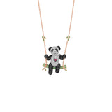 Qeelin Large Je T'aime Bo Bo Necklace-Qeelin Large Je T'aime Bo Bo Necklace - BBV-010-WWFNL-RGDRUGG - Large Je t'aime Bo Bo necklace in 18 karat rose gold with diamonds, black diamonds, rubies and green garnet. Limited Edition to 28 pieces.