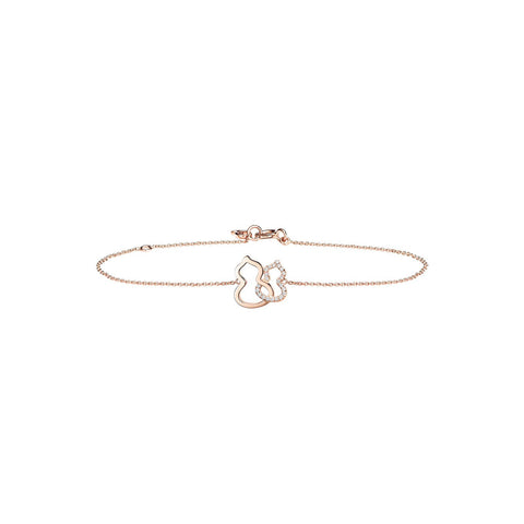 Qeelin Wulu Bracelet-Qeelin Wulu Bracelet - 18 karat rose gold with diamonds double wulu bracelet.