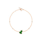 Qeelin Wulu Petite Bracelet-Qeelin Wulu Petite Bracelet - WU-BR0016B-RGDGJE - Petite Wulu bracelet in 18K rose gold with diamonds and jade