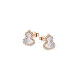 Qeelin Wulu Petite Ear Studs-Qeelin Wulu Petite Ear Studs - 18 karat rose gold with mother-of-pearl and diamonds petite wulu stud earrings.