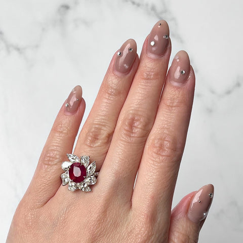 Ruby Diamond Ring-Ruby Diamond Ring - RRUJD00109