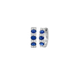 Sapphire Diamond Hoop Earrings-Sapphire Diamond Hoop Earrings -