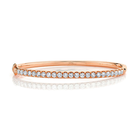 Shy Creation Diamond Bangle 2.00 CT-Shy Creation Diamond Bangle in 14 karat rose gold with diamonds totaling 2.00 carats.