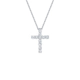 Shy Creation Diamond Cross Necklace 0.32 CT-Shy Creation Diamond Cross Necklace in 14 karat white gold with diamonds totaling 0.32 carats.