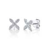 Shy Creation Diamond Flower Stud Earrings 0.16 CT-Shy Creation Diamond Flower Earrings - SC55002161