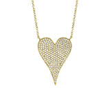 Shy Creation Diamond Heart Necklace 0.43 CT-Shy Creation Diamond Heart Necklace - SC55002482 - Shy Creation Diamond Heart Necklace in 14 karat yellow gold with diamonds totaling 0.43 carats.