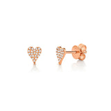 Shy Creation Diamond Heart Stud Earrings 0.10 CT-Shy Creation Diamond Heart Stud Earrings - SC55006719