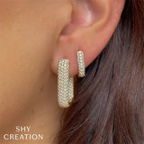 Shy Creation Diamond Huggie Earrings 0.46 CT-Shy Creation Diamond Huggie Earrings - SC22009572