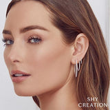 Shy Creation Diamond Hoop Earrings 0.35 CT-Shy Creation Diamond Marquise Hoop Earrings - SC22005493