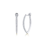 Shy Creation Diamond Hoop Earrings 0.35 CT-Shy Creation Diamond Marquise Hoop Earrings - SC22005493