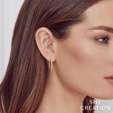 Shy Creation Diamond Marquise Hoop Earrings-Shy Creation Diamond Marquise Hoop Earrings - SC22005494